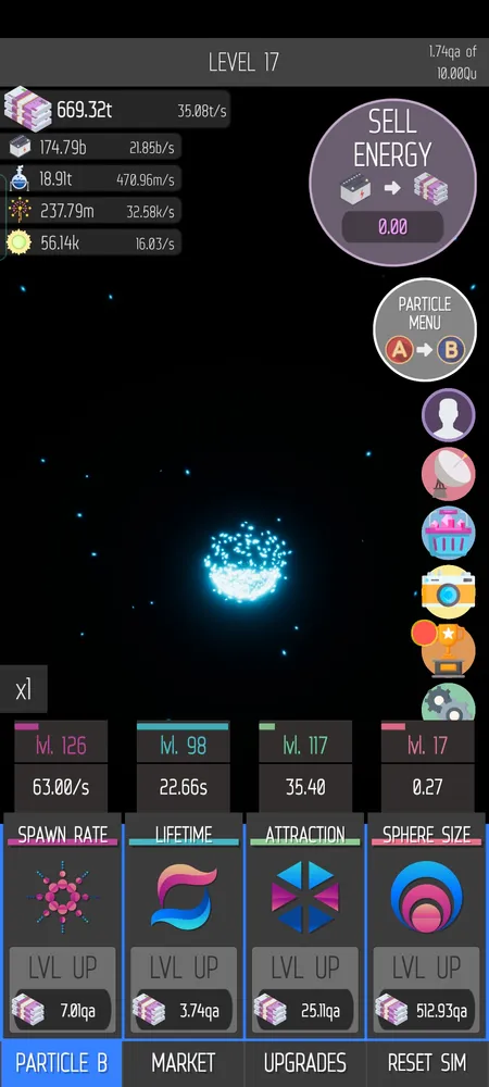 ISEPS Idle Particle Simulator screenshot